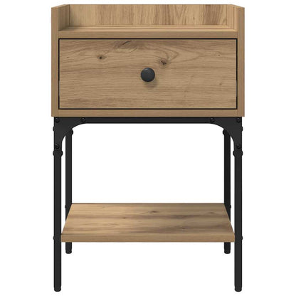 Bedside Table with Drawer Artisan oak Engineered wood