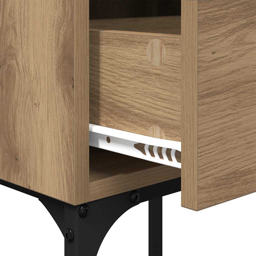 Bedside Table with Drawer Artisan oak Engineered wood