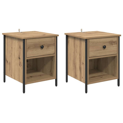 Bedside Cabinet with Drawer 2 pcs Artisan oak 40 x 42 x 50 cm