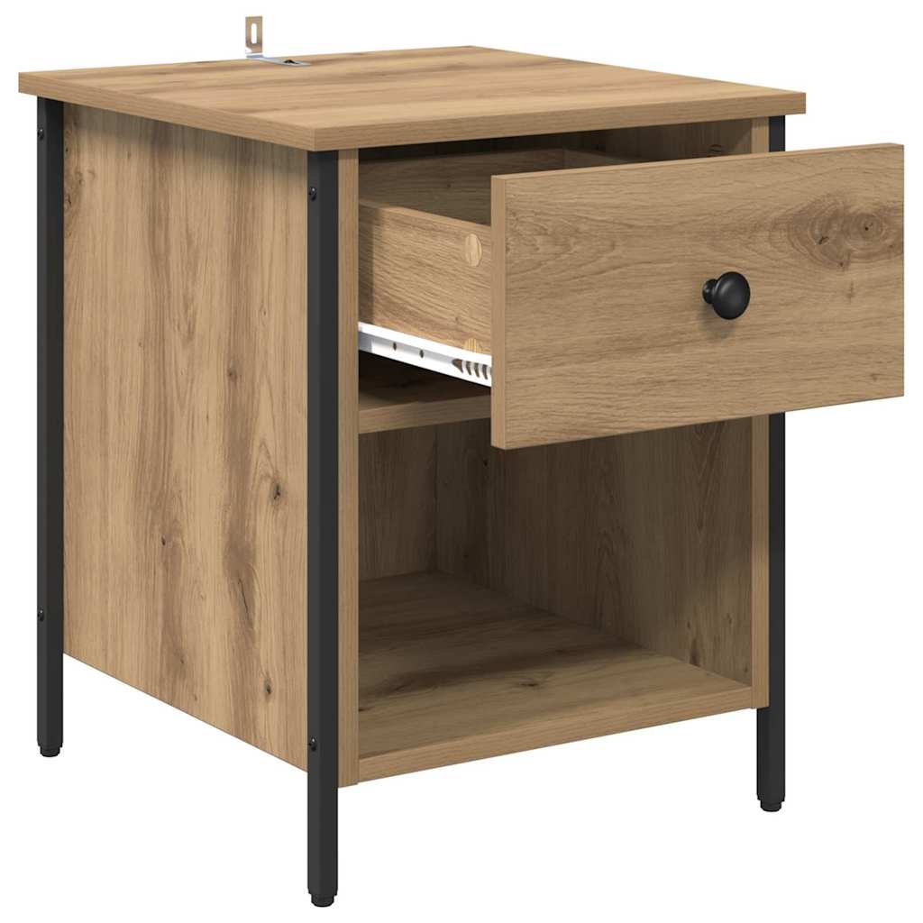 Bedside Cabinet with Drawer 2 pcs Artisan oak 40 x 42 x 50 cm