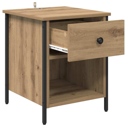 Bedside Cabinet with Drawer 2 pcs Artisan oak 40 x 42 x 50 cm