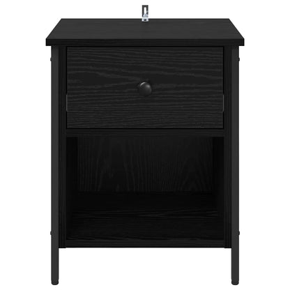 Bedside Cabinet Black oak 40 x 42 x 50 cm Engineered wood