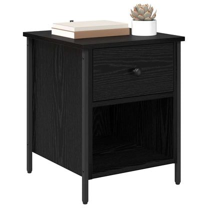 Bedside Cabinet Black oak 40 x 42 x 50 cm Engineered wood