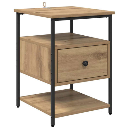 Bedside Cabinet with Drawer 2 pcs Artisan oak 40 x 42 x 56 cm
