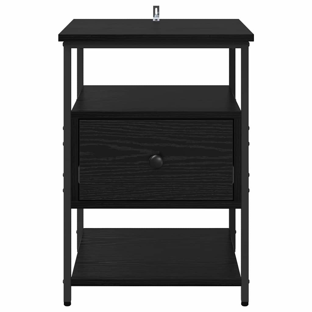 Bedside Cabinet Black oak 40 x 42 x 56 cm Engineered wood