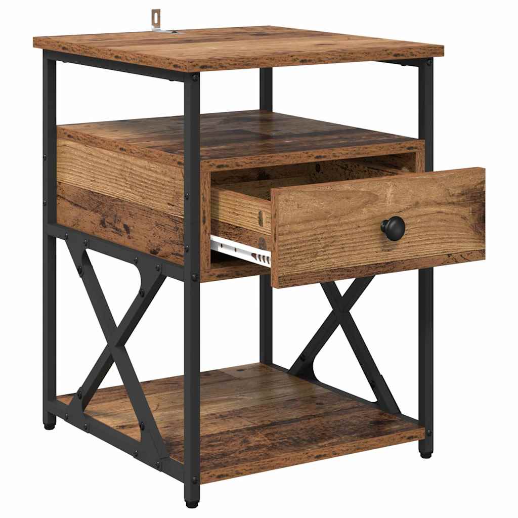 Bedside Cabinet Old wood 40 x 42 x 55 cm Engineered wood