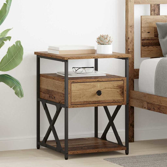 Bedside Cabinet 2 pcs Old wood 40 x 42 x 55 cm Engineered wood