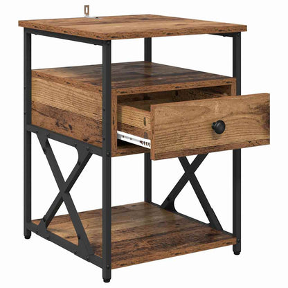 Bedside Cabinet 2 pcs Old wood 40 x 42 x 55 cm Engineered wood