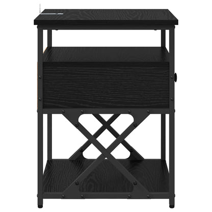 Bedside Cabinet 2 pcs Black oak 40 x 42 x 55 cm Engineered wood