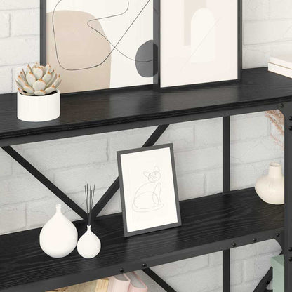 Console Table Black Oak 160 x 30 x 75 cm Engineered Wood