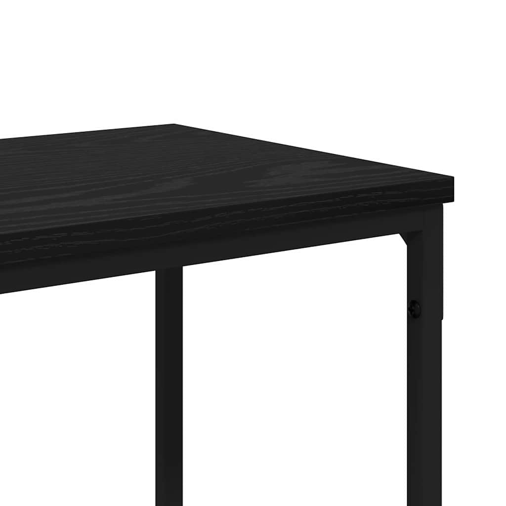 Console Table Black Oak 180 x 30 x 75 cm Engineered Wood