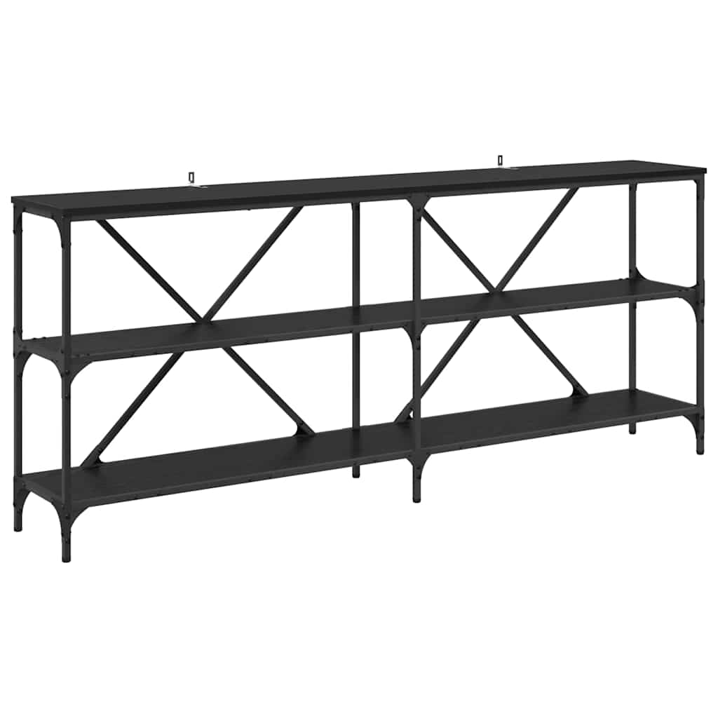 Console Table Black Oak 180 x 30 x 75 cm Engineered Wood