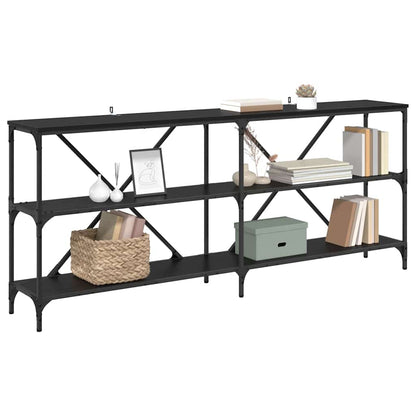 Console Table Black Oak 180 x 30 x 75 cm Engineered Wood