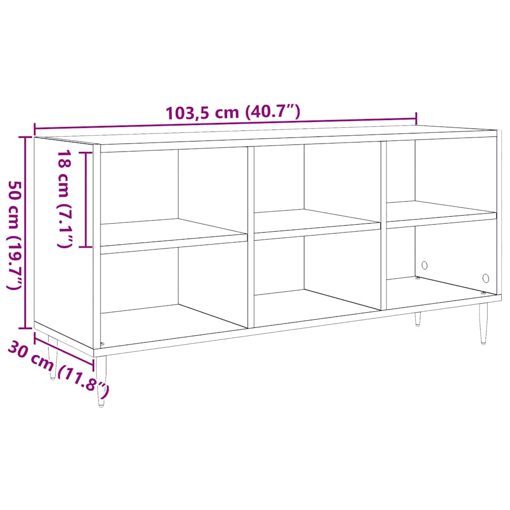 TV Cabinet Old Wood 103.5 x 30 x 50 cm Engineered Wood