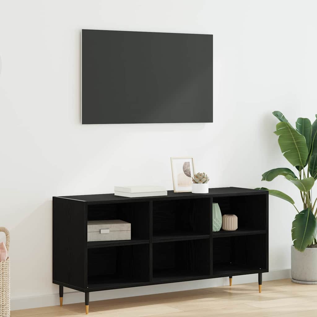 TV Cabinet Black Oak 103.5 x 30 x 50 cm Engineered Wood