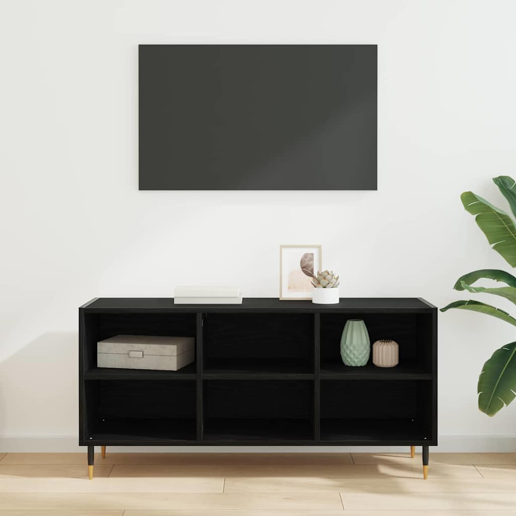 TV Cabinet Black Oak 103.5 x 30 x 50 cm Engineered Wood