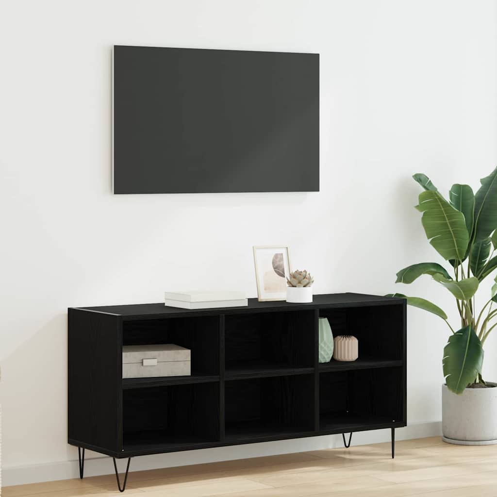 TV Cabinet Black Oak 103.5 x 30 x 50 cm Engineered Wood