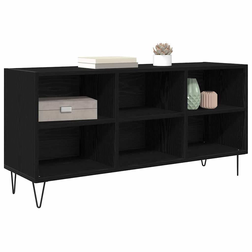 TV Cabinet Black Oak 103.5 x 30 x 50 cm Engineered Wood