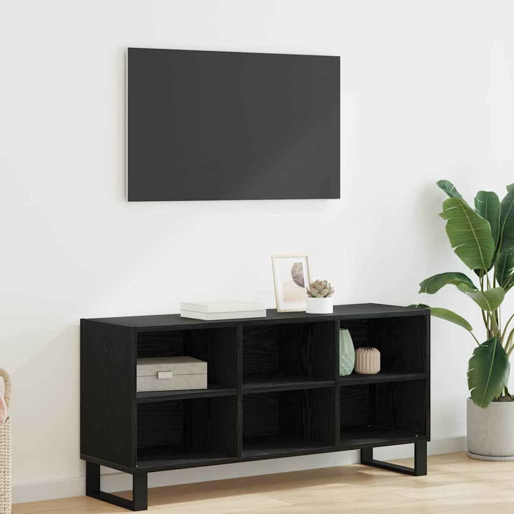 TV Cabinet Black Oak 103.5 x 30 x 50 cm Engineered Wood