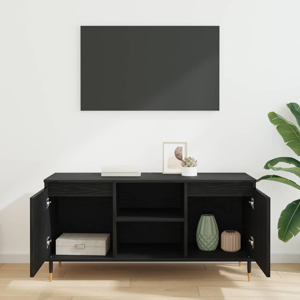 TV Cabinet Black Oak 104 x 35 x 50 cm Engineered Wood