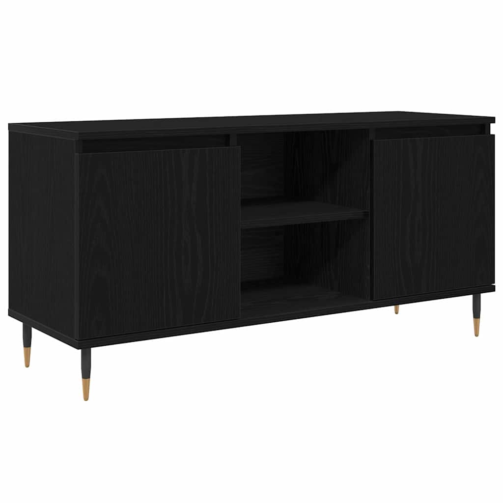 TV Cabinet Black Oak 104 x 35 x 50 cm Engineered Wood
