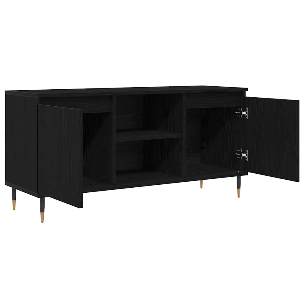 TV Cabinet Black Oak 104 x 35 x 50 cm Engineered Wood