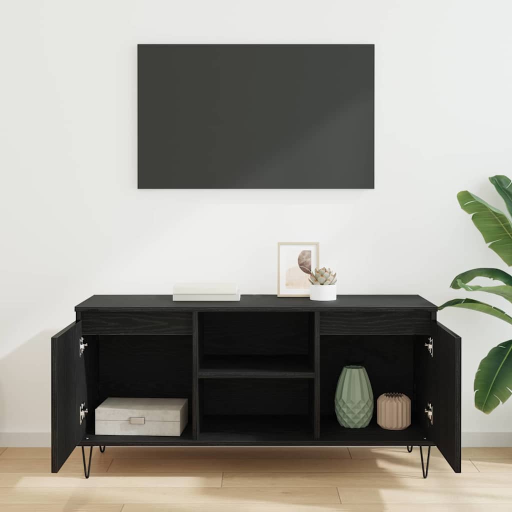 TV Cabinet Black Oak 104 x 35 x 50 cm Engineered Wood