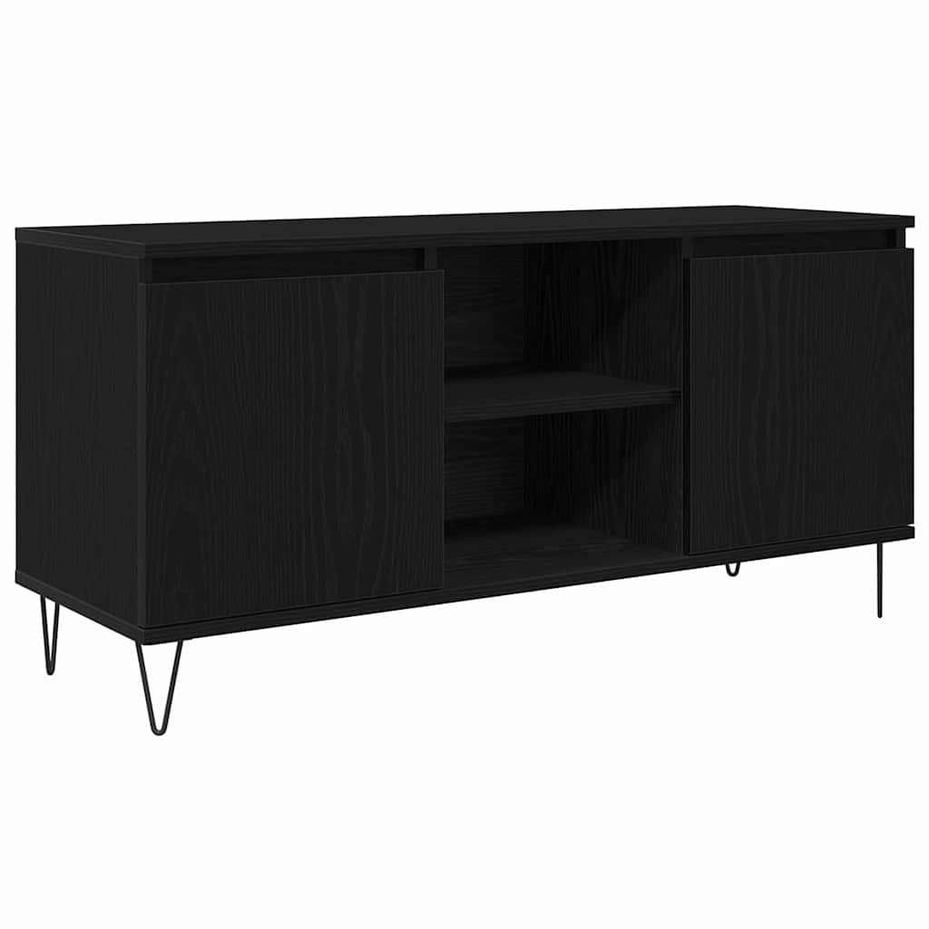 TV Cabinet Black Oak 104 x 35 x 50 cm Engineered Wood