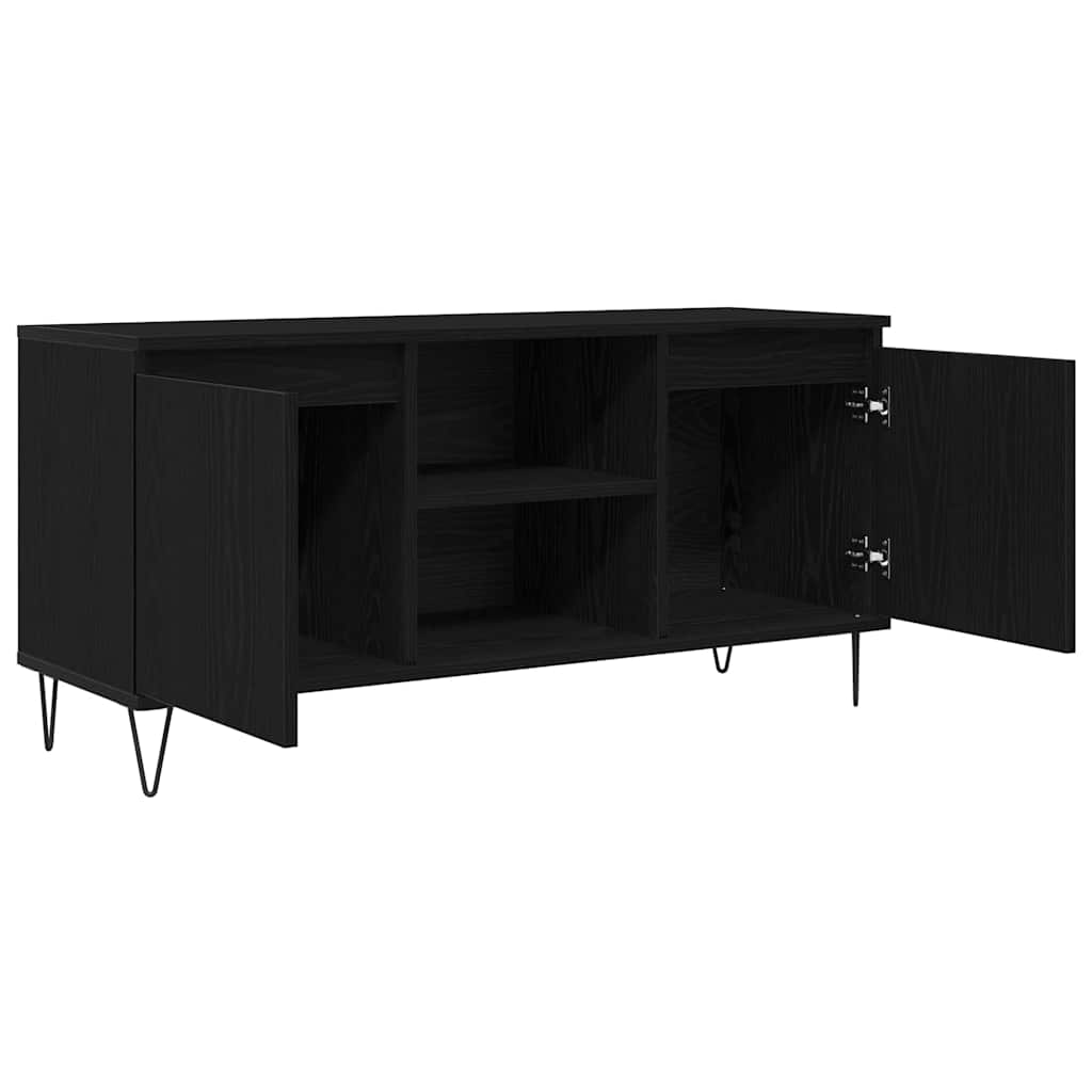 TV Cabinet Black Oak 104 x 35 x 50 cm Engineered Wood