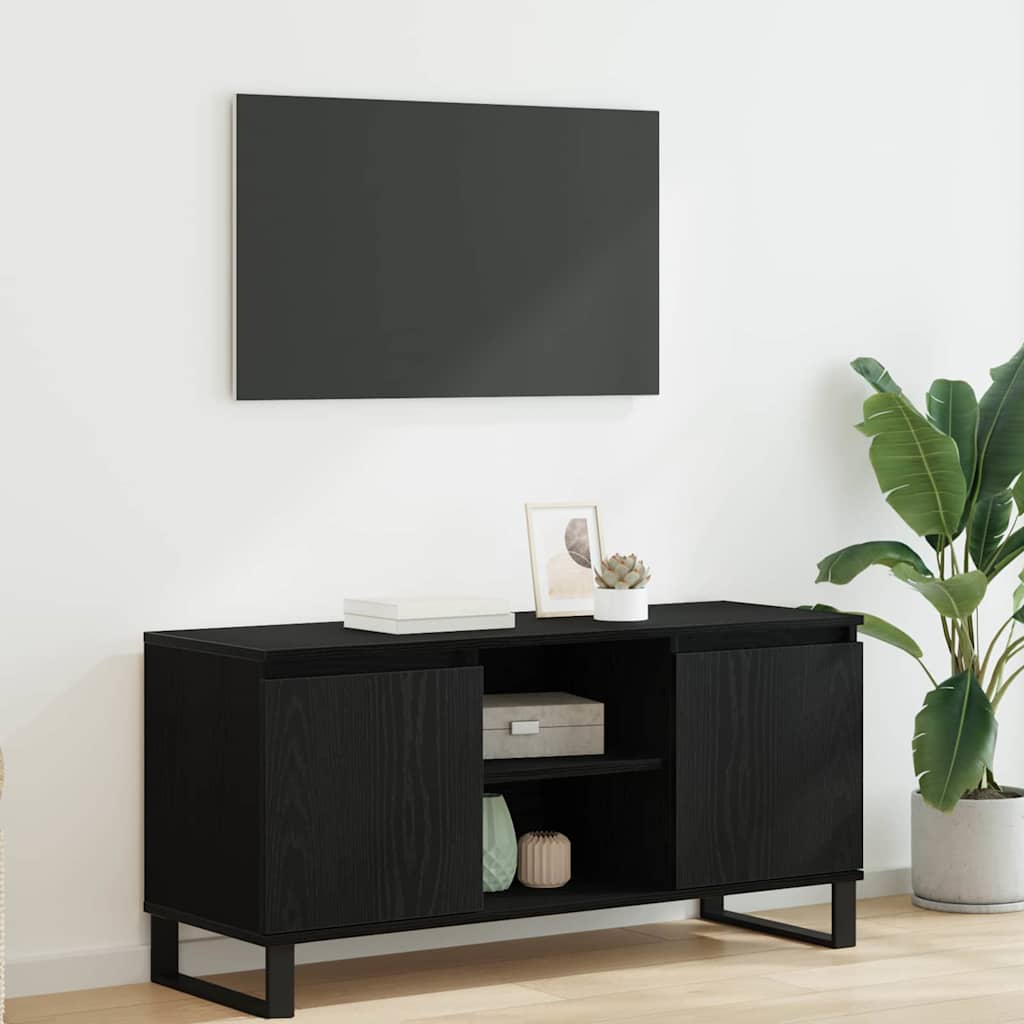TV Cabinet Black Oak 104 x 35 x 50 cm Engineered Wood