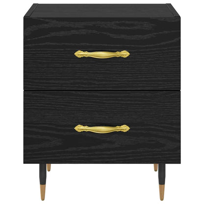 Bedside Cabinet Black oak 40 x 35 x 47.5 cm Engineered wood