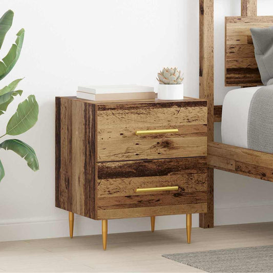 Bedside Cabinet with Drawer 2 pcs Old Wood 40 x 35 x 47.5 cm