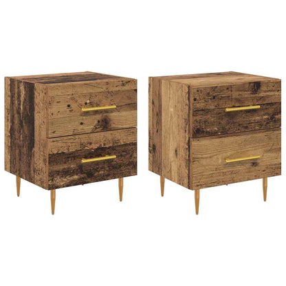 Bedside Cabinet with Drawer 2 pcs Old Wood 40 x 35 x 47.5 cm
