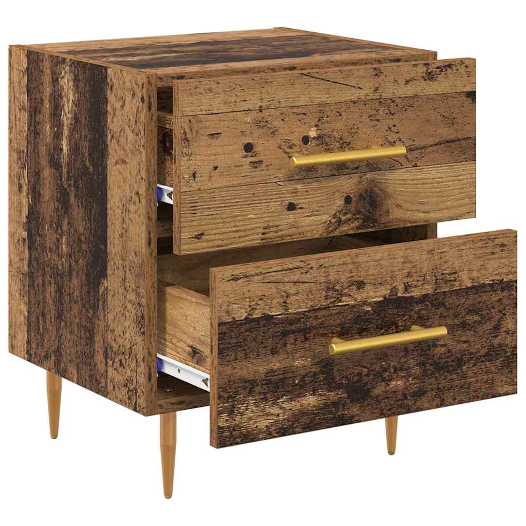 Bedside Cabinet with Drawer 2 pcs Old Wood 40 x 35 x 47.5 cm