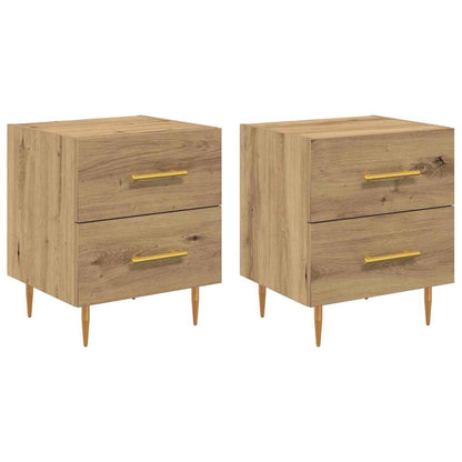 Bedside Cabinet with Drawer 2 pcs Artisan Oak 40 x 35 x 47.5 cm