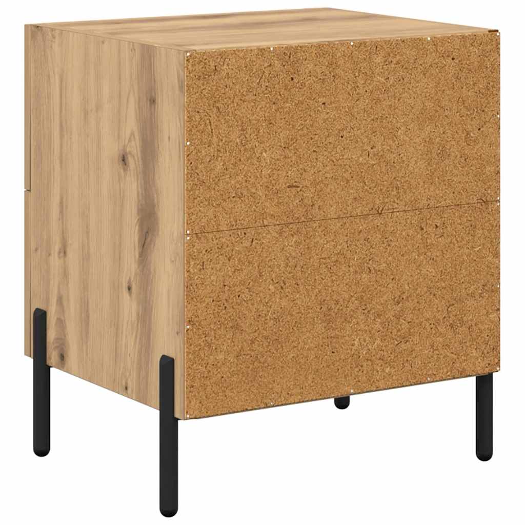 Bedside Cabinet with Drawer 2 pcs Artisan oak 40 x 35 x 47.5 cm