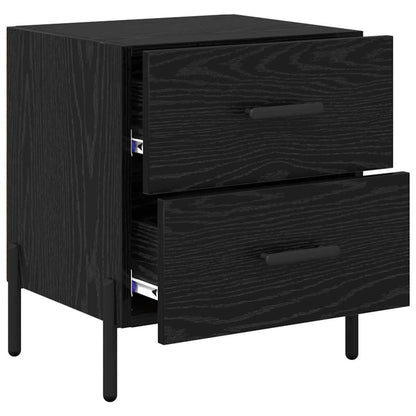Bedside Cabinet Black oak 40 x 35 x 47.5 cm Engineered wood