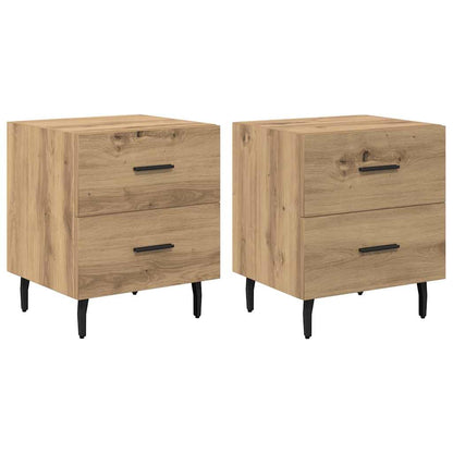Bedside Cabinet with Drawer 2 pcs Artisan oak 40 x 35 x 47.5 cm