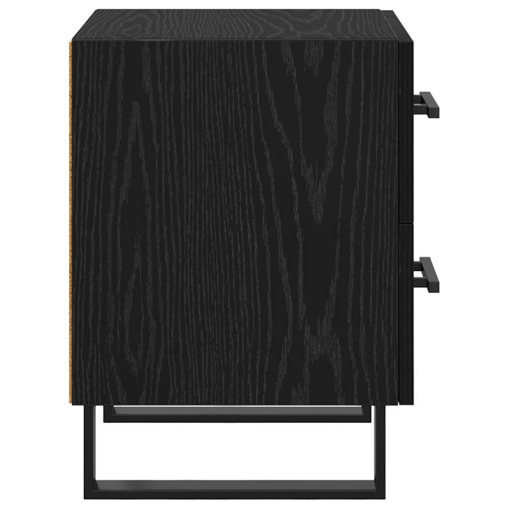 Bedside Cabinet Black oak 40 x 35 x 47.5 cm Engineered wood