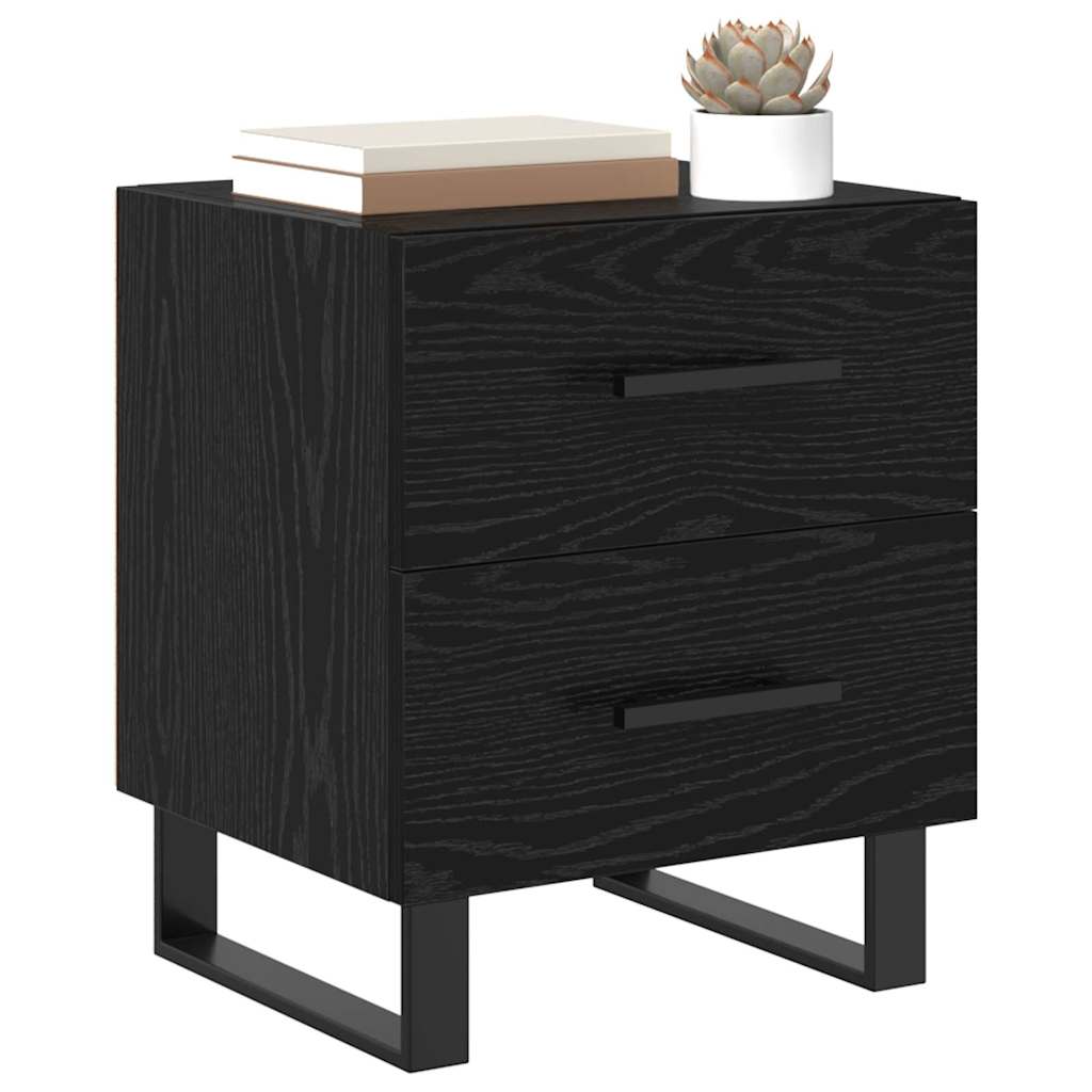Bedside Cabinets with Drawer 2 pcs Black oak 40 x 35 x 47.5 cm