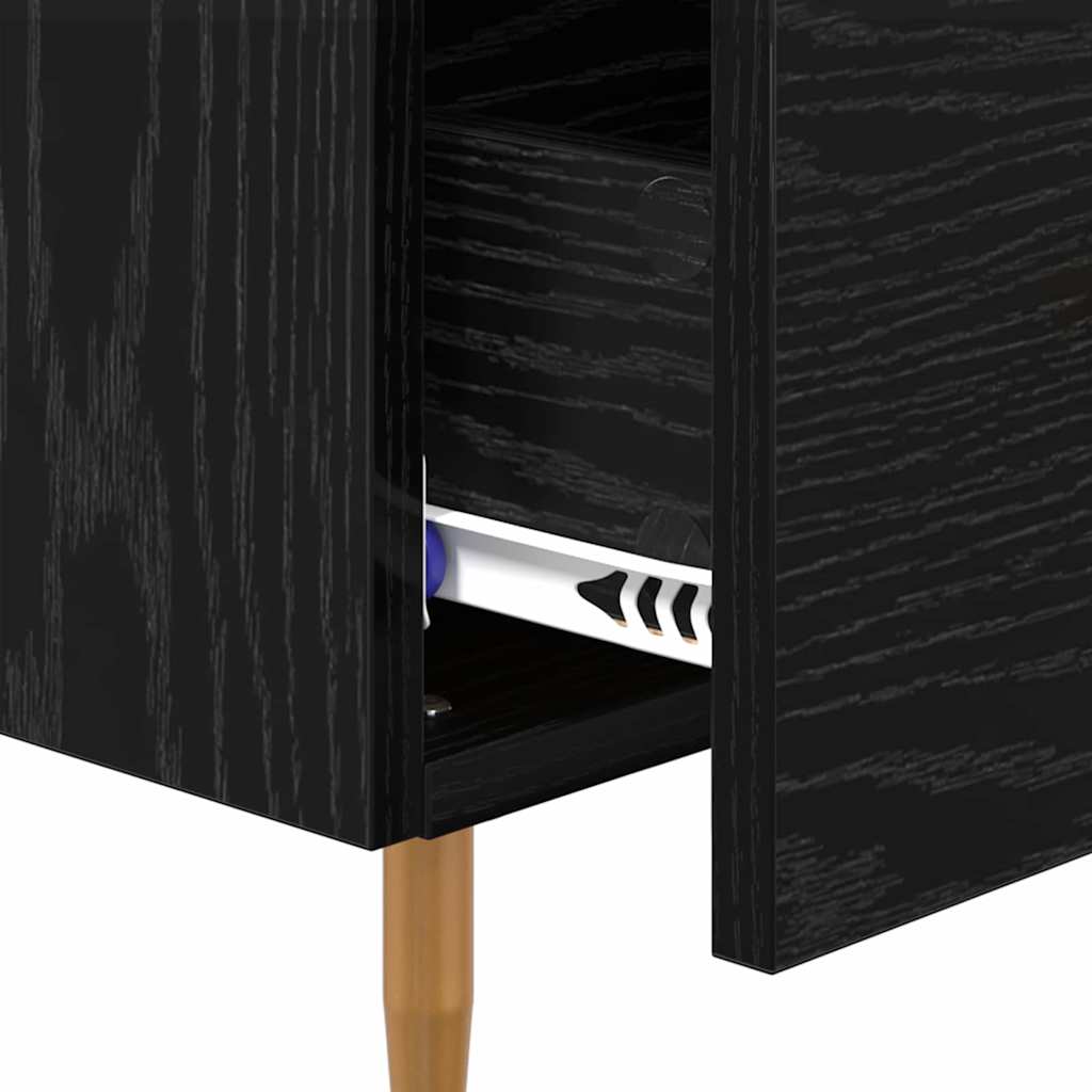 Bedside Table 2 pcs Black 40 x 35 x 47.5 cm Engineered wood