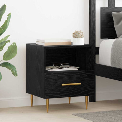 Bedside Table 2 pcs Black 40 x 35 x 47.5 cm Engineered wood