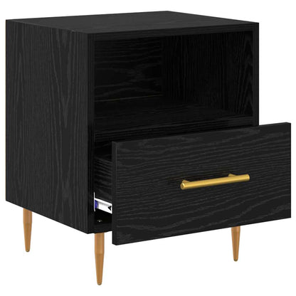 Bedside Table 2 pcs Black 40 x 35 x 47.5 cm Engineered wood