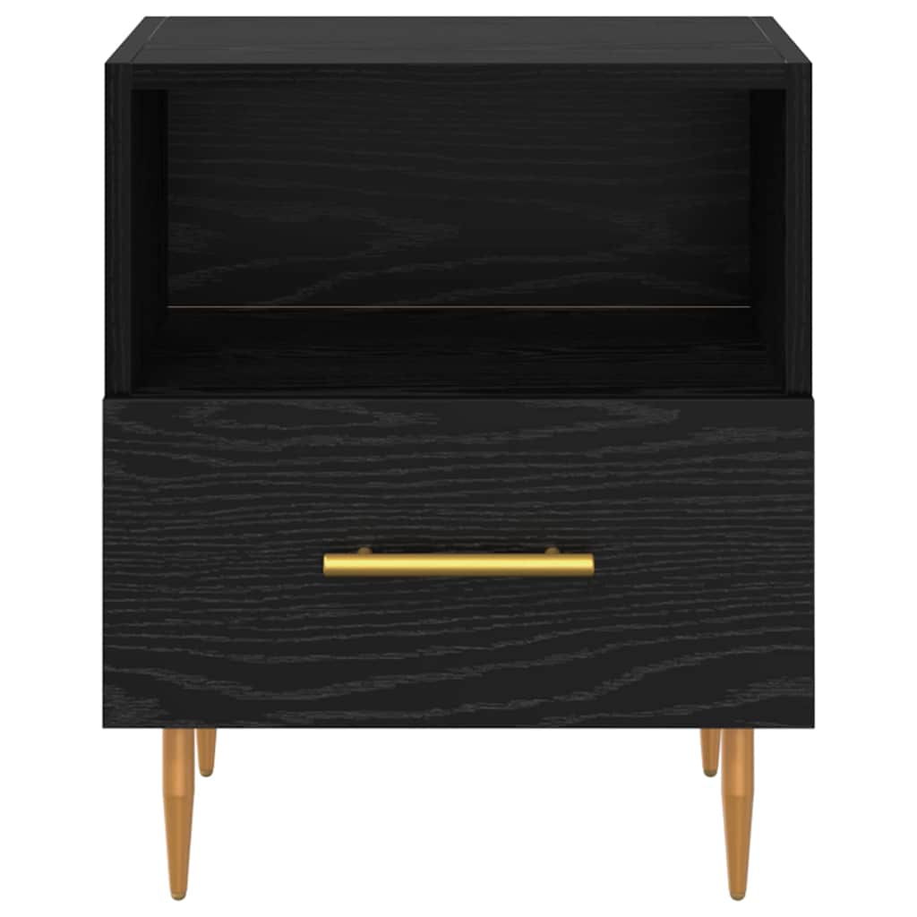 Bedside Table 2 pcs Black 40 x 35 x 47.5 cm Engineered wood