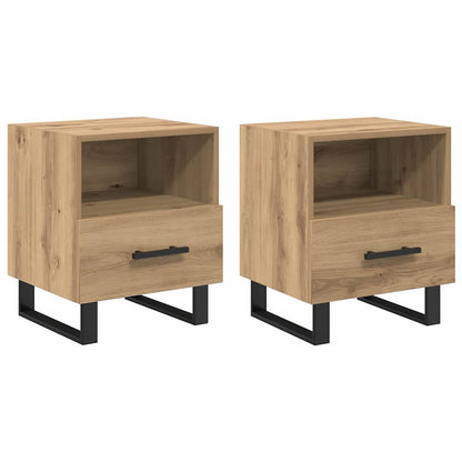 Bedside Cabinet with Drawer 2 pcs Artisan oak 40 x 35 x 47.5 cm