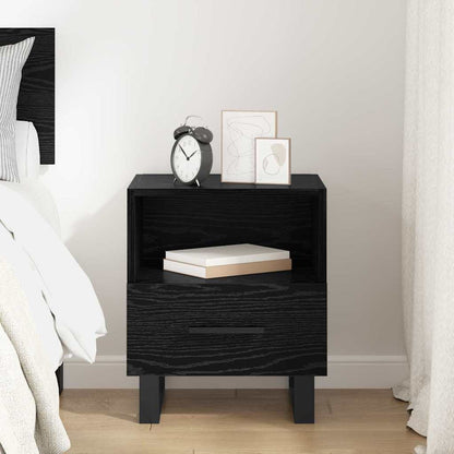Bedside Cabinet Black oak 40 x 35 x 47.5 cm Engineered wood