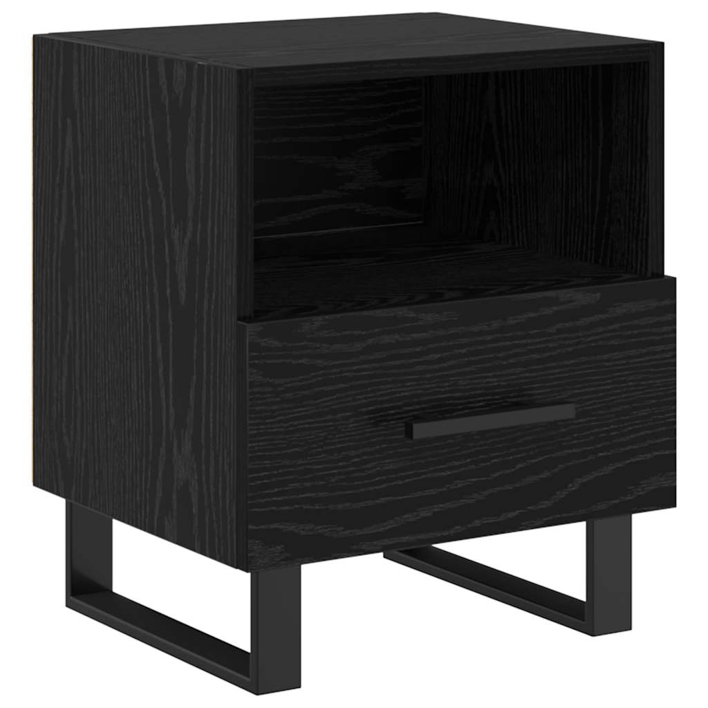 Bedside Cabinet Black oak 40 x 35 x 47.5 cm Engineered wood