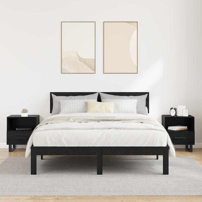 Bedside Cabinet with Drawer 2 pcs Black oak 40 x 35 x 47.5 cm