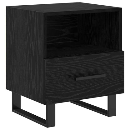 Bedside Cabinet with Drawer 2 pcs Black oak 40 x 35 x 47.5 cm
