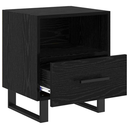 Bedside Cabinet with Drawer 2 pcs Black oak 40 x 35 x 47.5 cm